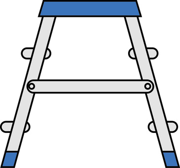 脚立   脚立   脚立,足場,登る,道具,設置,横向き,シンプル,線画のイラスト素材