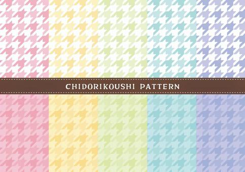 千鳥格子パターン 千鳥格子,ハウンドトゥース,和柄,柄,背景,パターン,セット,スウォッチ,シームレス,伝統模様のイラスト素材