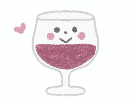 ワイン　キャラクター ワイン,赤ワイン,グラス,ワイングラス,飲み物,お酒,キャラクター,居酒屋のイラスト素材