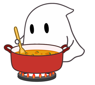 カボチャスープを作るおばけ カボチャスープを作るおばけ ハロウィン,おばけ,オバケ,かわいい,秋,シンプル,可愛い,10月,イベント,子供向けのイラスト素材
