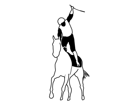 競馬 馬,動物,生き物,哺乳類,サラブレッド,競走馬,競馬,ポニー,干支,人のイラスト素材