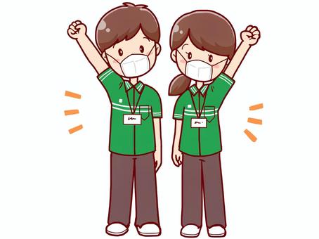 やる気のあるコンビニ店員(男女)