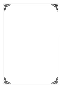 ビンテージフレーム_A4タテ10モノクロ フレーム,ビンテージ,枠,シンプル,スミ1色,モノクロ,飾り罫,飾り枠,単品,黒のイラスト素材