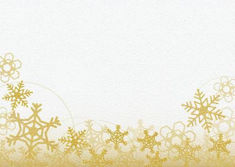 金色の雪の結晶の背景ヨコ
