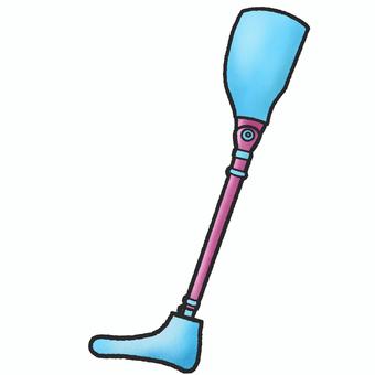 ポップなカラーの義足のイラスト 義足,片足,器具,病院,パーツ,整形外科,人工,足欠損,身体障害,バリアフリーのイラスト素材