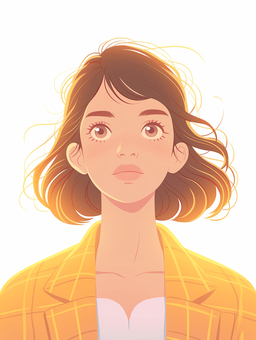 上を向く女性OLの正面顔