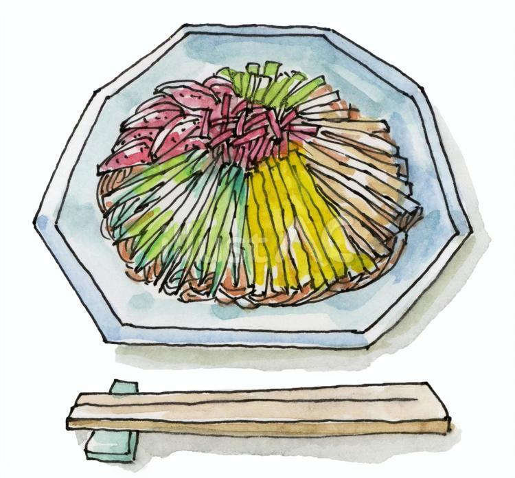 冷やし中華 冷やし中華 冷やし中華,冷麺,中華料理のイラスト素材