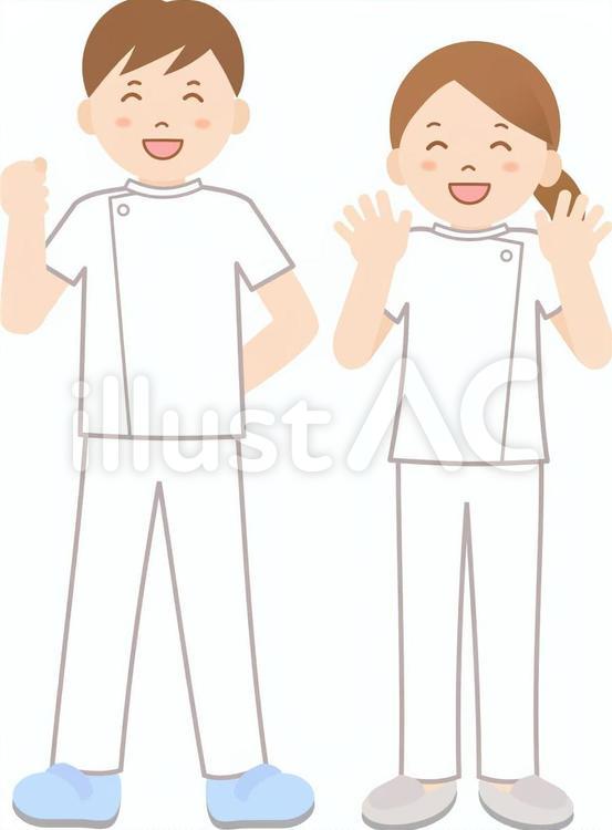 ケーシー白　全身　線なし 求人,看護師,スタッフのイラスト素材