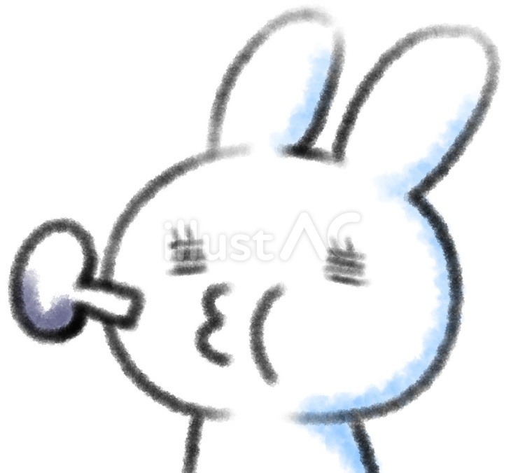 食後げっぷをするうさぎ うさぎ,動物,可愛いのイラスト素材