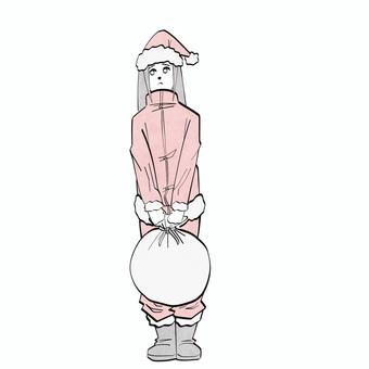 サンタのコスプレをする女の子 サンタ,クリスマス,女の子,コスプレ,待ち合わせのイラスト素材