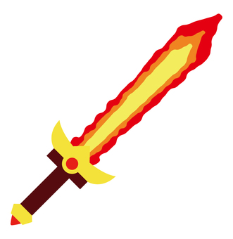 かっこいい炎の剣 炎,剣,ソード,武器,火,ファイヤー,装備,ゲーム,rpg,アイテムのイラスト素材