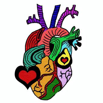 Hope Of Cardiac No.3 心臓,おしゃれ,カッコいい,カラフル,ワンポイント,タトゥーデザイン,ハート,医療系,シンプル,アイコンのイラスト素材