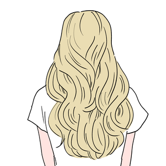 ロングヘアスタイル（ブロンド） ロングヘア,ヘアスタイル,長髪,ブロンド,金髪,女性,後ろ姿のイラスト素材