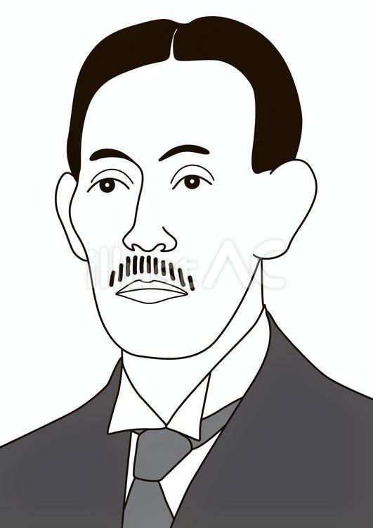 吉野作造（白黒） 吉野作造,歴史,政治のイラスト素材