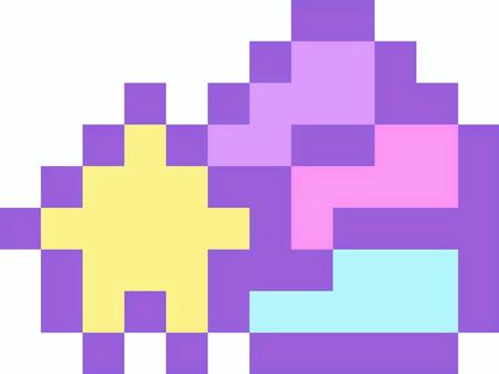 ドット絵の流れ星 星,流れ星,ゆめかわいい,かわいい,ポップ,ファンシー,ファンタジー,メルヘン,パステルカラー,カラフルのイラスト素材