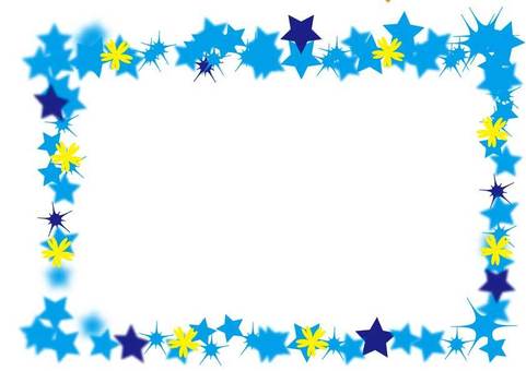 Illustration, star, frame, flower, 