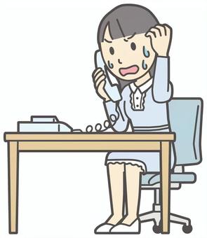  ワンピースお嬢様-038-全身 電話,びっくり,お嬢様,女性,女の子,オシャレ,人物,かわいい,表情,感情のイラスト素材