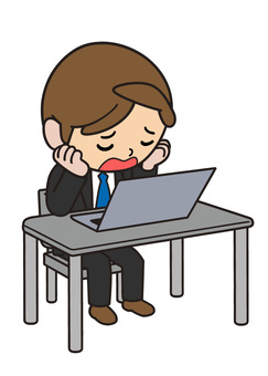 パソコンで悩む男