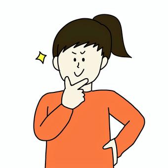 女性 女性,人物,シンプル,キラリ,思いつく,発見,気付く,分析,選ぶ,見定めのイラスト素材