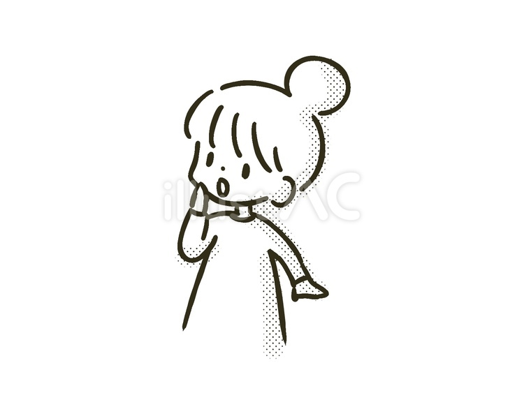 手を頬にあてる シンプル,手書き,かわいいのイラスト素材