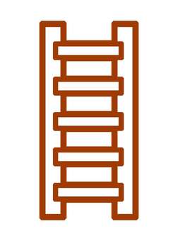 はしごアイコン はしご,昇降,作業,高所作業,上る,降りる,段,diy,工事,便利のイラスト素材