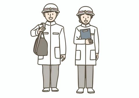笑顔で立つ救急隊員（男女） 救急隊員,救命士,消防,隊員,職業,仕事,公務員,医療,救急,働くのイラスト素材