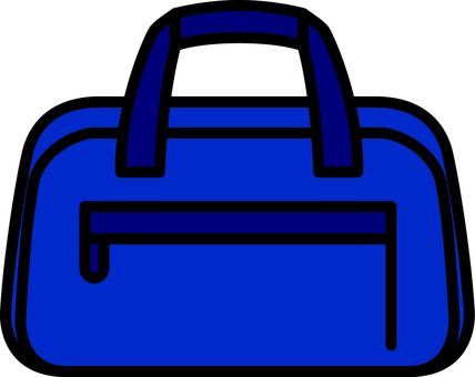 ネイビーのスポーツバッグです。 スポーツバッグ,シンプル,鞄,ボストンバッグ,トレーニング,荷物入れ,旅行用,収納,運動,ネイビーのイラスト素材