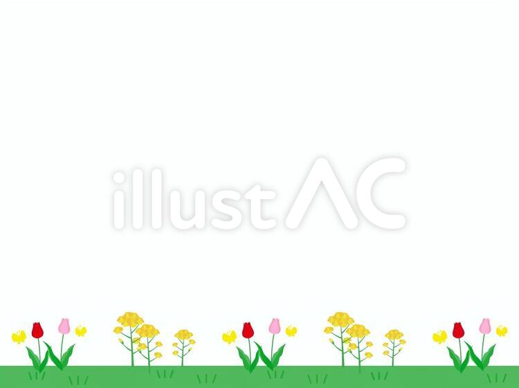 春の飾り枠 菜の花,余白,フレームのイラスト素材