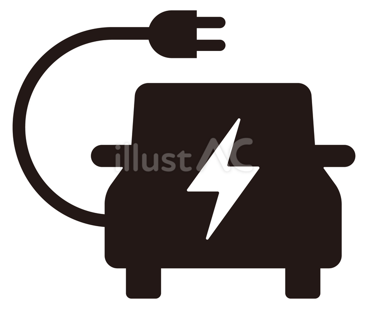 電気自動車・EV・エコカーのアイコン08 電気自動車,ev,エコカーのイラスト素材