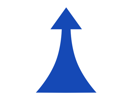 An upward blue arrow that tapers sharply upwards, , JPG and PNG