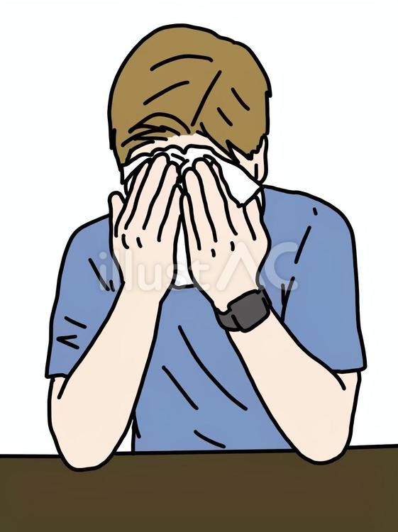 ナプキンで顔を拭く男性 男性,顔,拭くのイラスト素材