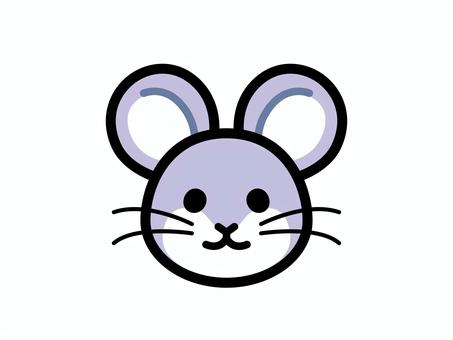 シンプルなネズミアイコン ネズミ,鼠,子,干支,顔,動物,アニマル,動物園,可愛いのイラスト素材