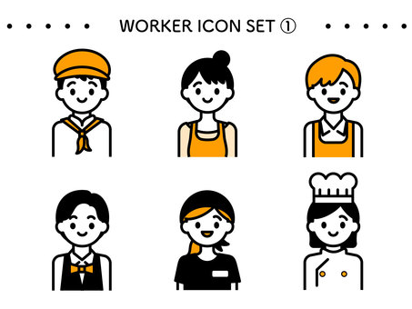 職業(飲食系)アイコンセット01 職業(飲食系)アイコンセット01 人物,男性,女性,職業,飲食業,パート,アルバイト,オーナー,スタッフ,カフェのイラスト素材