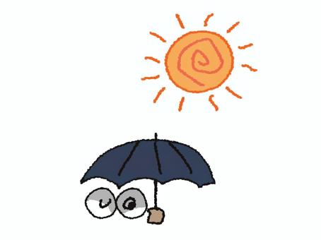 日傘 日傘,太陽,影,目,可愛い,宣伝用,お知らせ用,種類,セット,pop調のイラスト素材