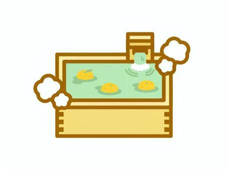 ヒノキのゆず風呂 ゆず風呂,風呂,冬至,浴槽,冬のイラスト素材