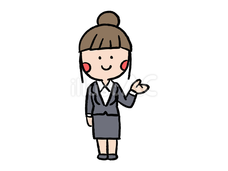 案内する女性社員のイラスト 女性,社員,仕事のイラスト素材
