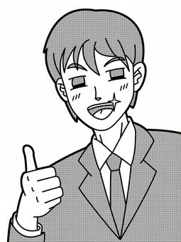漫画風　男子学生 人物,漫画,漫画風,コミック,コミック風,線画,手書き,男性,男,男の子のイラスト素材