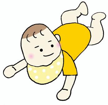 赤ちゃんイラスト 振り向く 赤ちゃんイラスト 振り向く 赤ちゃん,ベビー,新生児,ロンパース,手書き,ずりばい,よだれかけ,スタイのイラスト素材