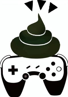 クソゲー クソゲー,ゲーム,うんち,駄作,不人気,コントローラー,アイコン,白黒のイラスト素材