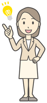  カジュアルスーツ女性-481-全身 アイデア,会社員,女性,スーツ,ビジネス,仕事,ol,人,大人,ビジネスウーマンのイラスト素材