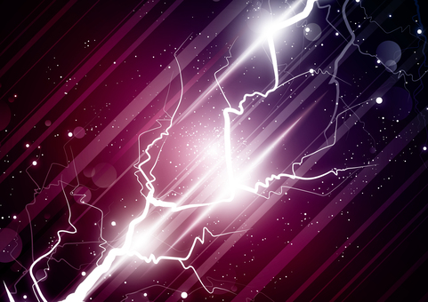 激しい紫色の雷の背景素材 雷,稲妻,電流,エネルギー,光,フレア,パーティクル,ライン,紫色,背景のイラスト素材