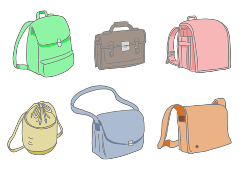 Illustration, saco, mochila, bolsa de ombro, 