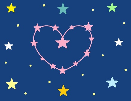 ハートの星座 ハート,星座,星,マル,夜空,輝きのイラスト素材