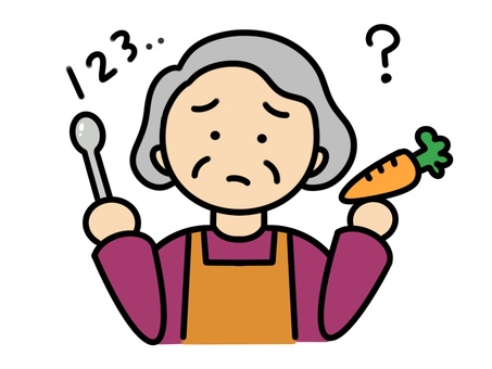 手順が分からなくなるおばあちゃん シニア,高齢者,介護,介護施設,70代,80代,人,手書き,イラスト,人物のイラスト素材