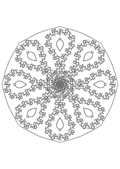 華麗な曼荼羅塗り絵 塗り絵,ぬりえ,曼荼羅,まんだら,マンダラ,線画,集中力,趣味,白黒,モノクロのイラスト素材