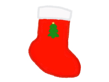 クリスマス靴下 靴下,ソックス,クリスマスツリー,12月,かわいい,プレゼント,赤,holiday,クリスマス,xmasのイラスト素材