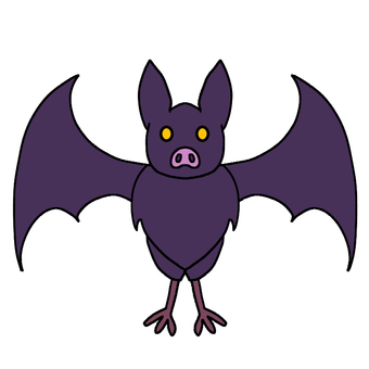 コウモリ コウモリ,夜行性,夜,動物,ハロウィン,シンプルのイラスト素材