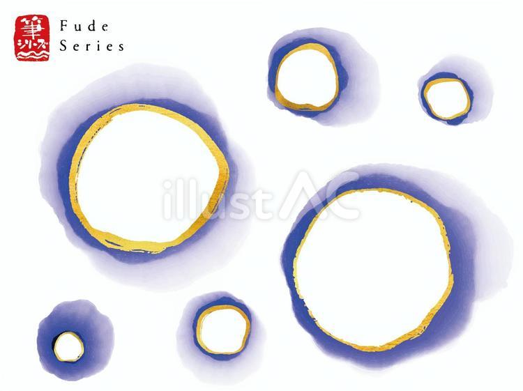 筆の円模様あしらい048 ベクター,毛筆,筆のイラスト素材