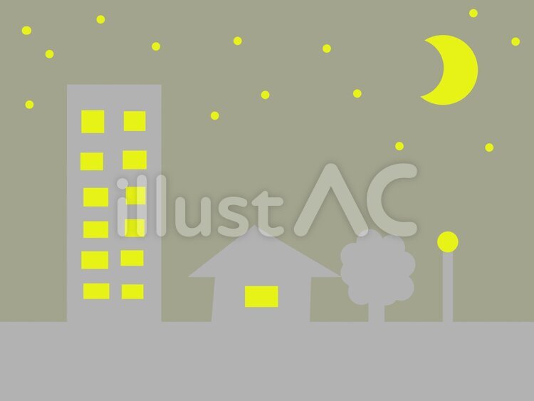 夜のまち 夜,夜景,街並みのイラスト素材