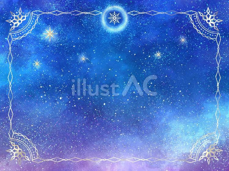 星影の庭【6】ゆらぎの魔法 ミュシャ風,装飾模様,星のイラスト素材